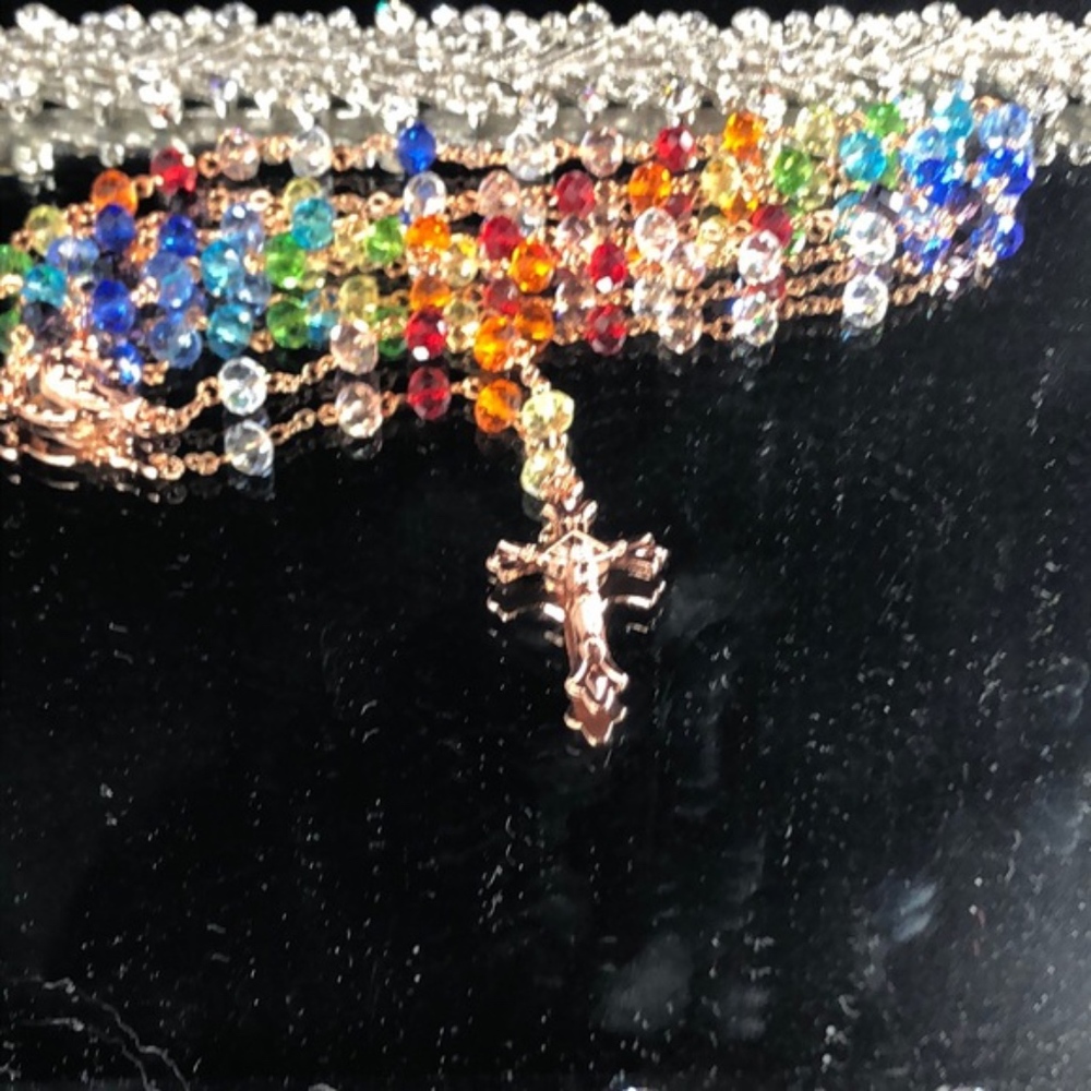 ⚜️⚜️Colorful Rose Gold Rosary